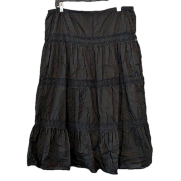 ALC Black Broomstick Skirt Women's Large Full Boho Lace Lined At Last Classics - Picture 1 of 8